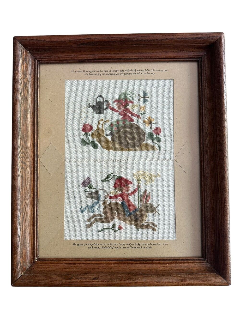 Vintage Garden Fairie & The Spring Cleaning Fairie Cottagecore Cross Stitch 90s
